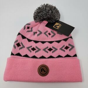 Flylow Revival Pom Beanie Taffy Pink Knit Hat Unisex Size OSFM